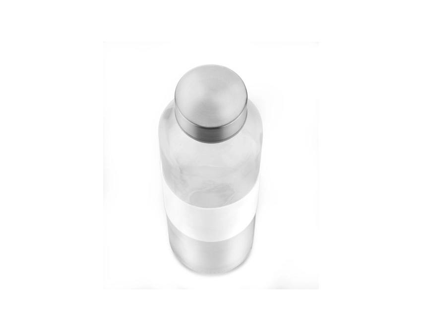 GLASSI butelka szklana z logo 510 ml z białym paskiem