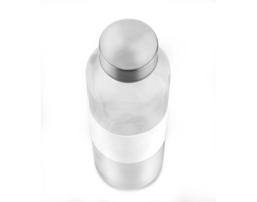 GLASSI butelka szklana z logo 510 ml z białym paskiem
