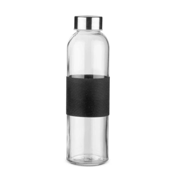 GLASSI butelka szklana z logo 510 ml, czarny pasek