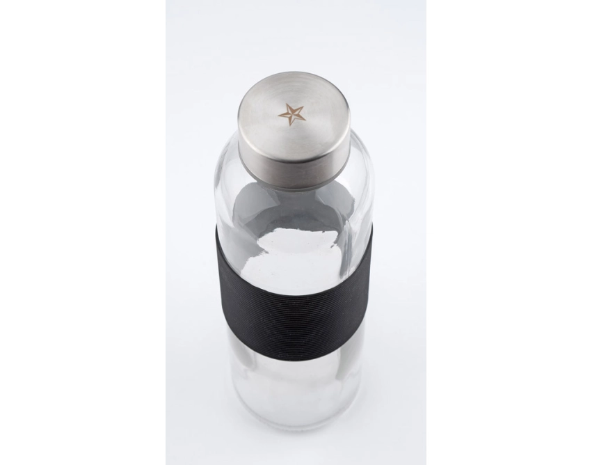 GLASSI butelka szklana z logo 510 ml, czarny pasek
