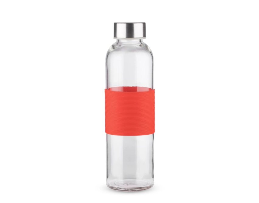 GLASSI butelka szklana z logo 510 ml, czerwony pasek