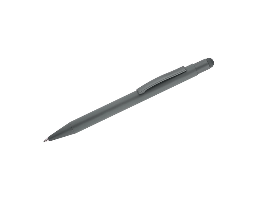 FES długopis reklamowy metalowy szary soft touch