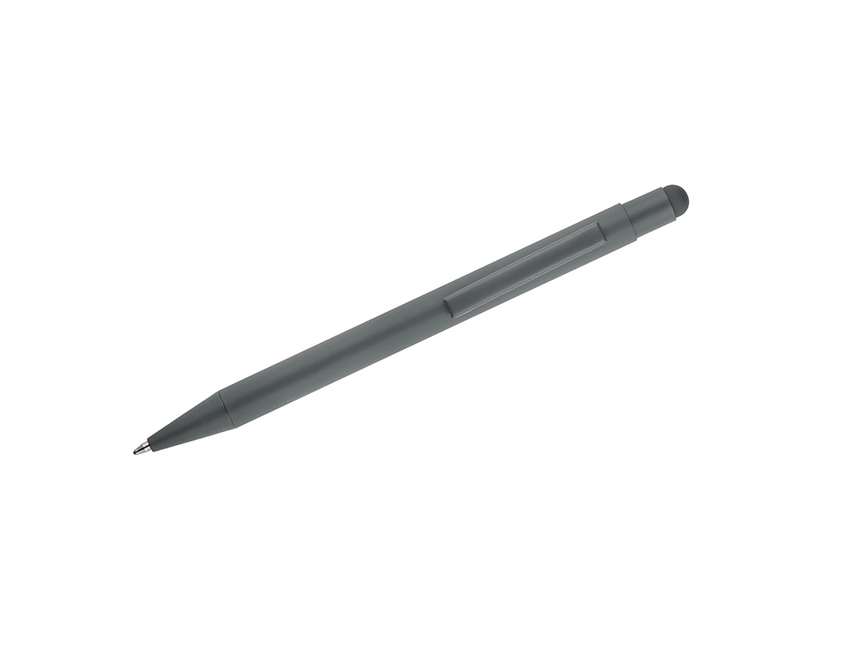 FES długopis reklamowy metalowy szary soft touch