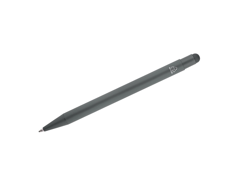 FES długopis reklamowy metalowy szary soft touch