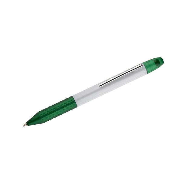 FLUO długopis plastikowy z logo, zielony 146 mm