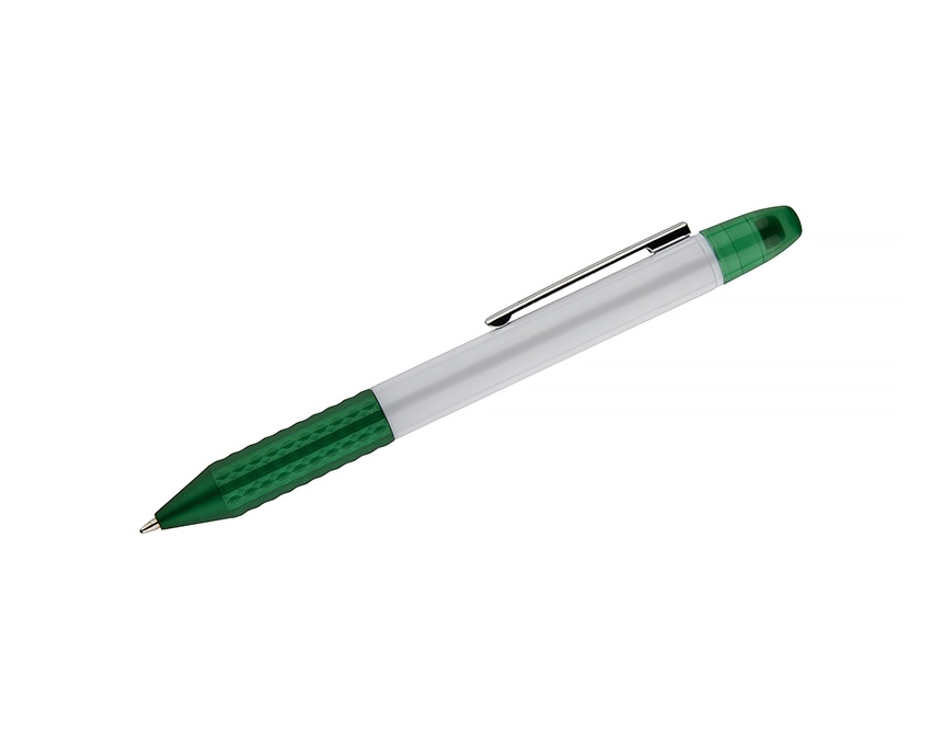 FLUO długopis plastikowy z logo, zielony 146 mm