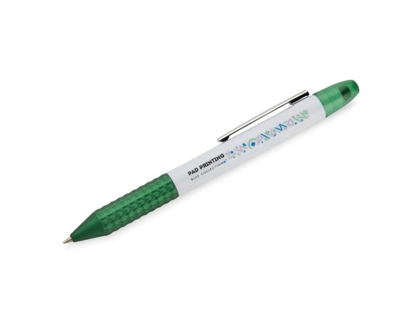 FLUO długopis plastikowy z logo, zielony 146 mm