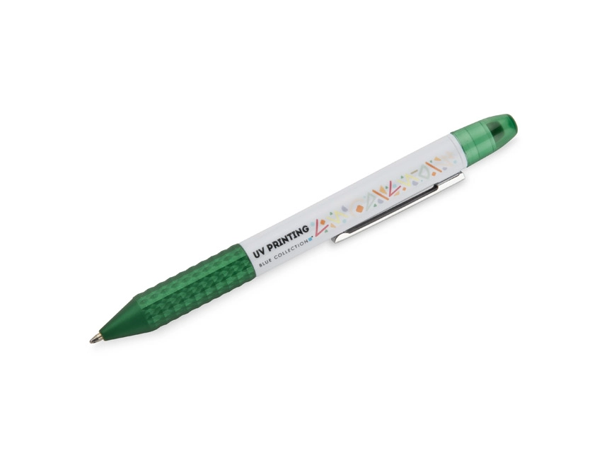FLUO długopis plastikowy z logo, zielony 146 mm