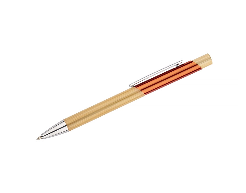 BALIS długopis bambusowy z pomarańczowym akcentem