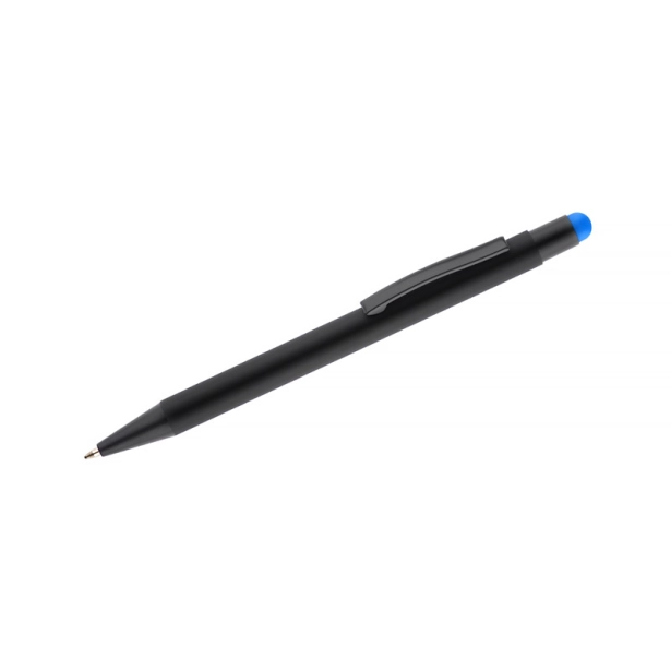 Długopis NIRO metalowy z logo, błękitny soft touch