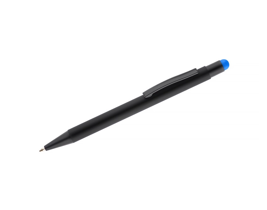 Długopis NIRO metalowy z logo, błękitny soft touch