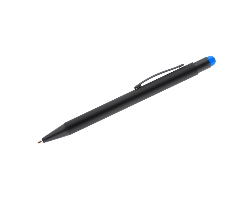 Długopis NIRO metalowy z logo, błękitny soft touch