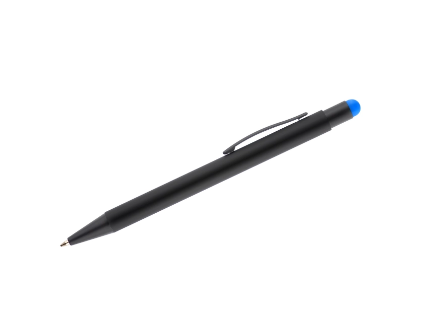 Długopis NIRO metalowy z logo, błękitny soft touch
