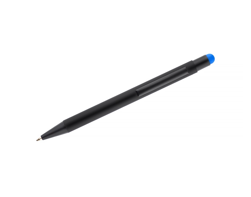 Długopis NIRO metalowy z logo, błękitny soft touch