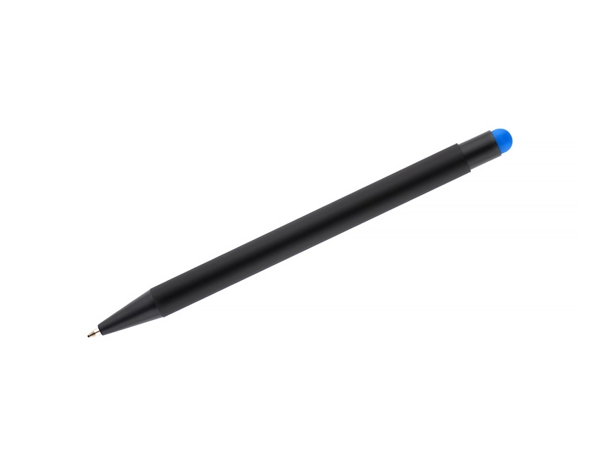 Długopis NIRO metalowy z logo, błękitny soft touch