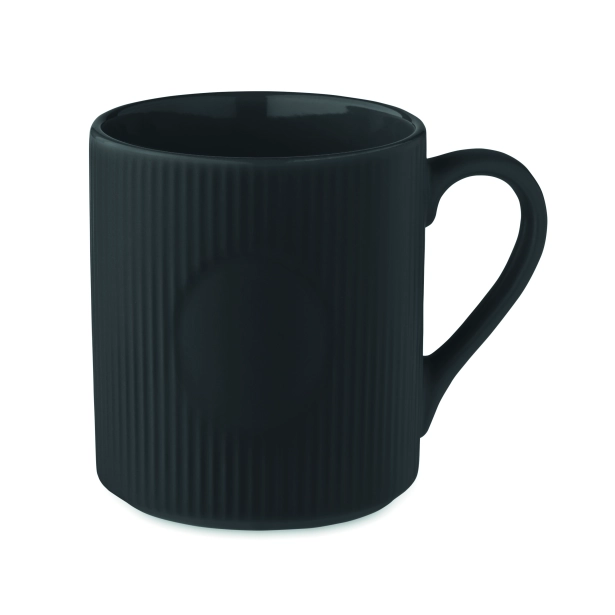 Ribmug kubek ceramiczny z nadrukiem czarny 340 ml