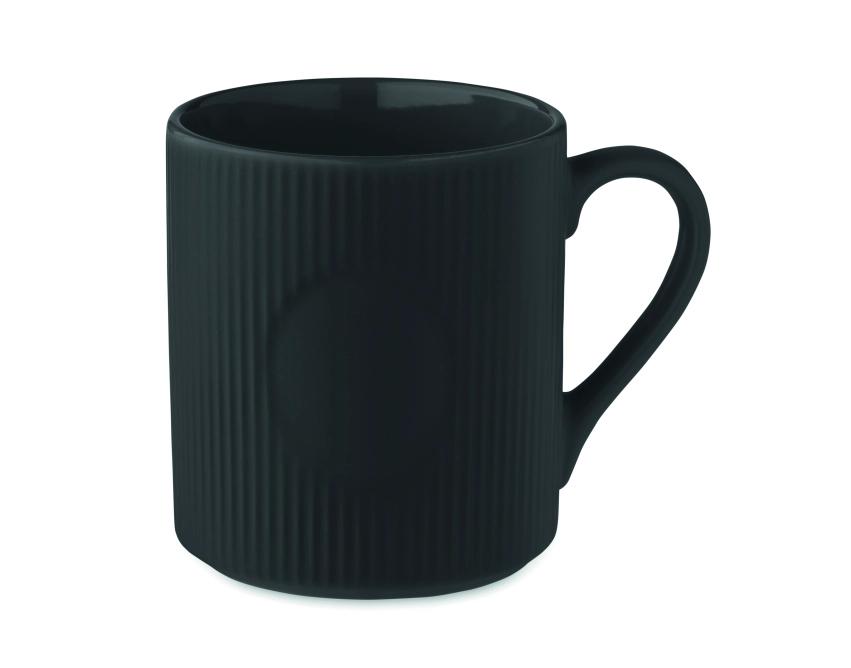 Ribmug kubek ceramiczny z nadrukiem czarny 340 ml