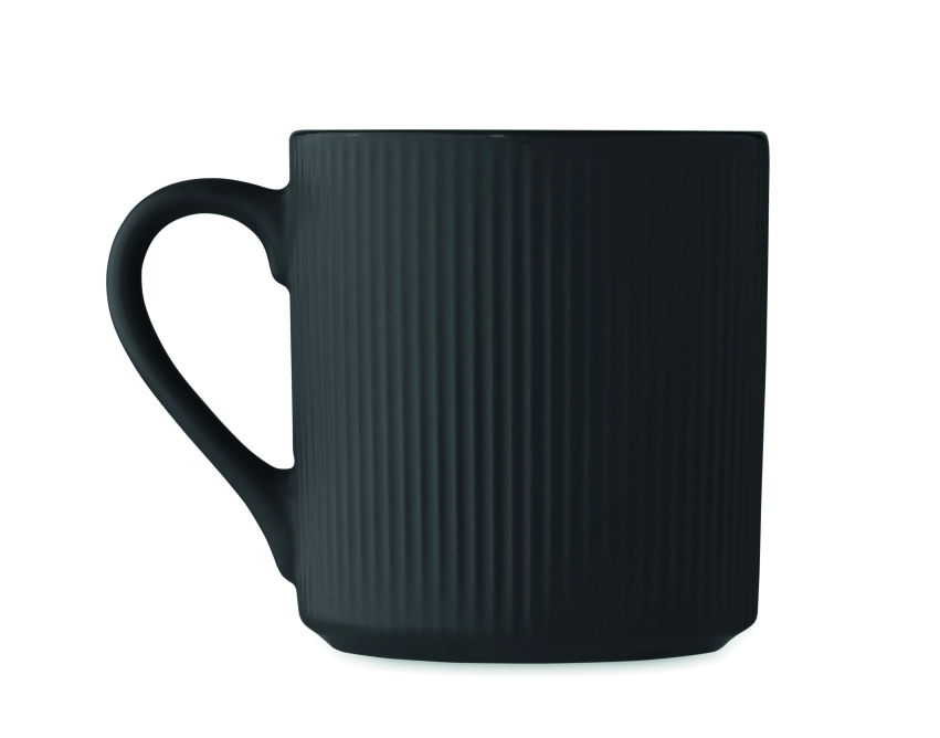 Ribmug kubek ceramiczny z nadrukiem czarny 340 ml