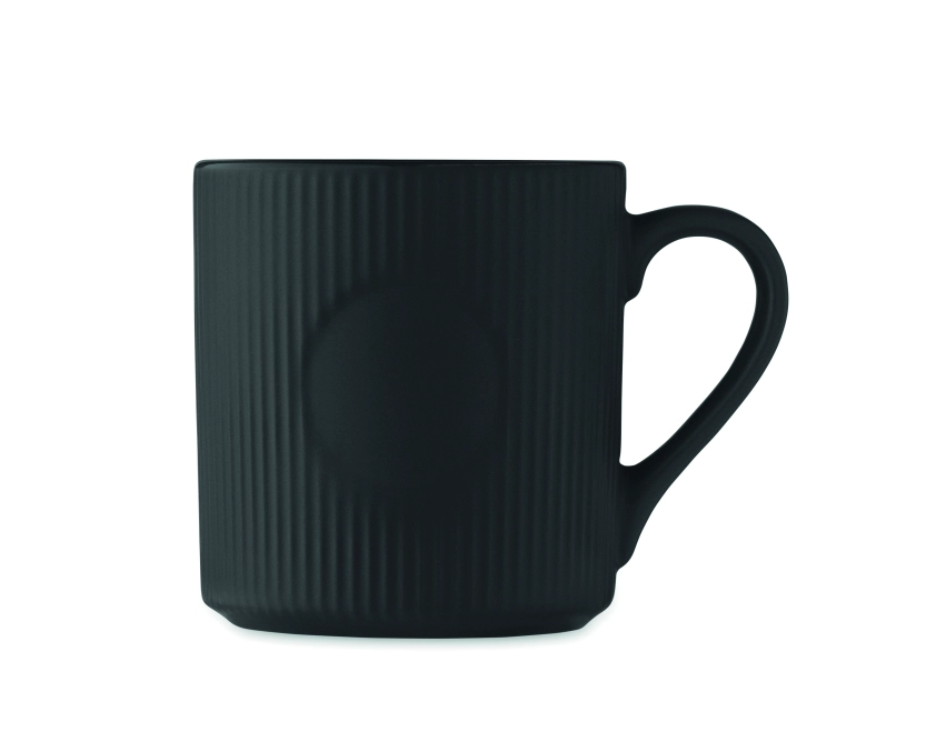 Ribmug kubek ceramiczny z nadrukiem czarny 340 ml