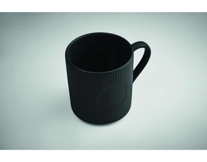 Ribmug kubek ceramiczny z nadrukiem czarny 340 ml