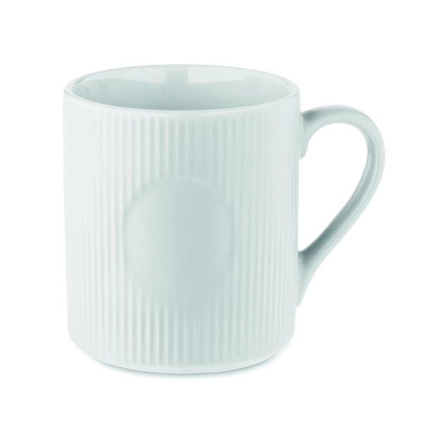 Ribmug kubek ceramiczny biały 340 ml z logo firmy