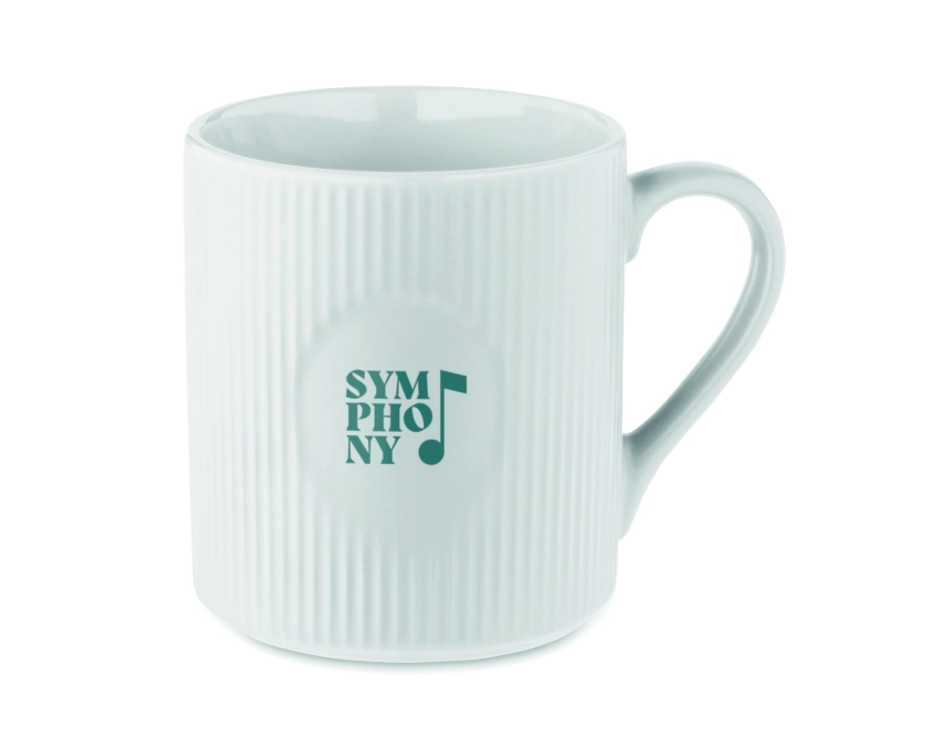 Ribmug kubek ceramiczny biały 340 ml z logo firmy