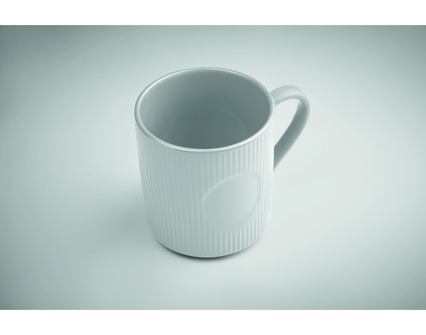 Ribmug kubek ceramiczny biały 340 ml z logo firmy