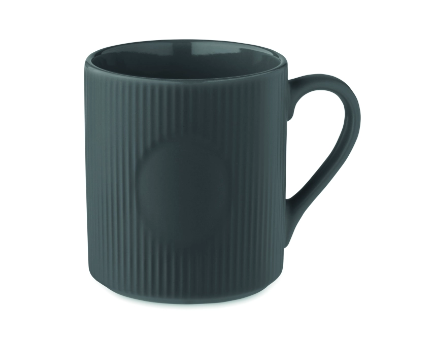 Ribmug kubek ceramiczny z nadrukiem kamienny szary