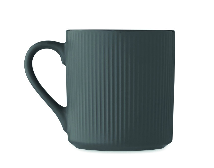 Ribmug kubek ceramiczny z nadrukiem kamienny szary