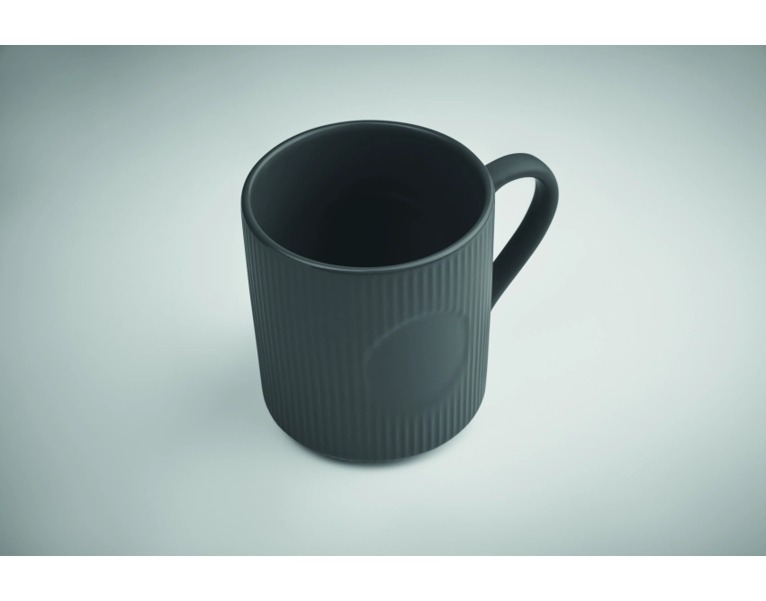 Ribmug kubek ceramiczny z nadrukiem kamienny szary