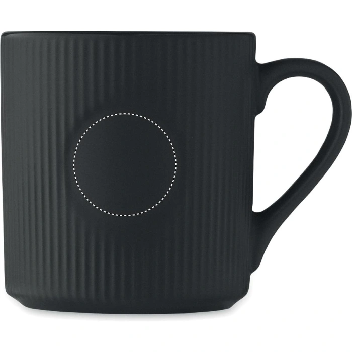 Schemat znakowania dla Tampondruk - P5 na gadżecie: Ribmug kubek ceramiczny z nadrukiem czarny 340 ml