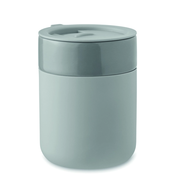 Qeram kubek ceramiczny z nadrukiem 330 ml, szary