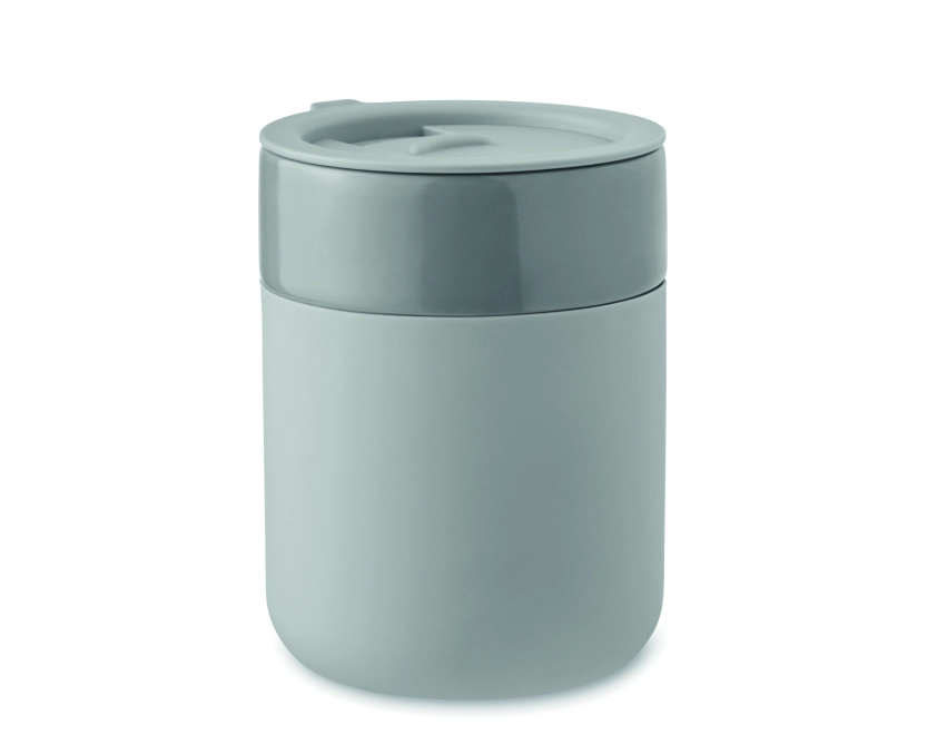 Qeram kubek ceramiczny z nadrukiem 330 ml, szary