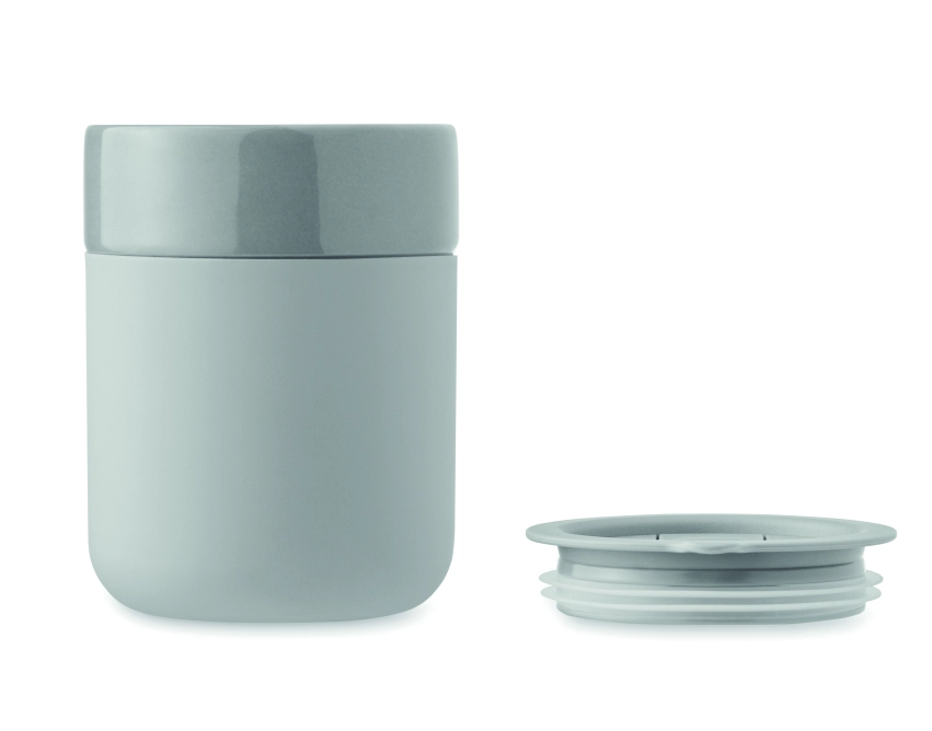 Qeram kubek ceramiczny z nadrukiem 330 ml, szary