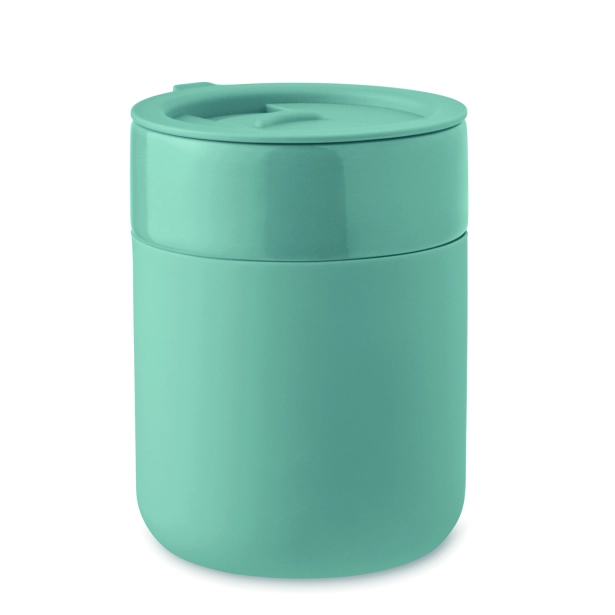 Qeram kubek ceramiczny z logo 330 ml petrol