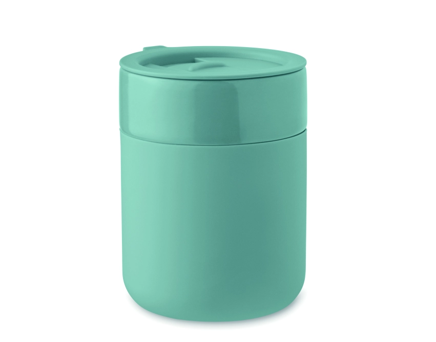 Qeram kubek ceramiczny z logo 330 ml petrol