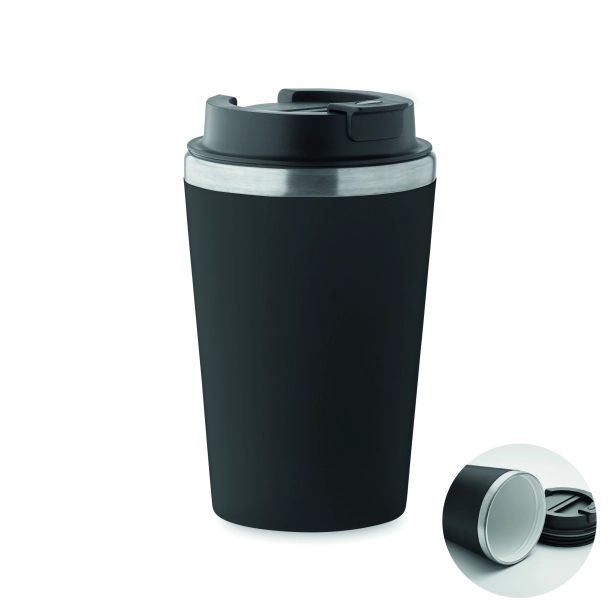 Blerm kubek termiczny z ceramiką 350 ml czarny