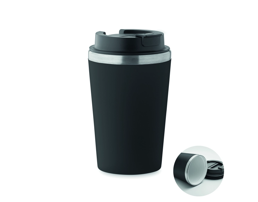 Blerm kubek termiczny z ceramiką 350 ml czarny