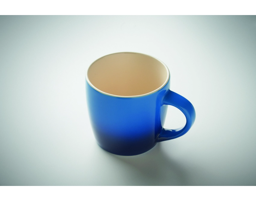 Peze kubek ceramiczny niebieski z nadrukiem 300 ml