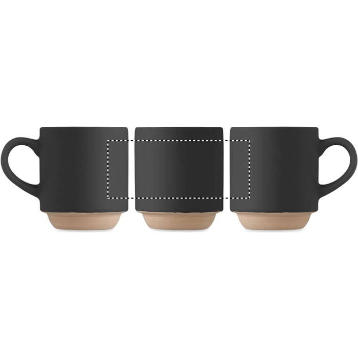Schemat znakowania dla Sitodruk 360° - RS6 na gadżecie: Cerack kubek ceramiczny z logo firmy czarny 170 ml