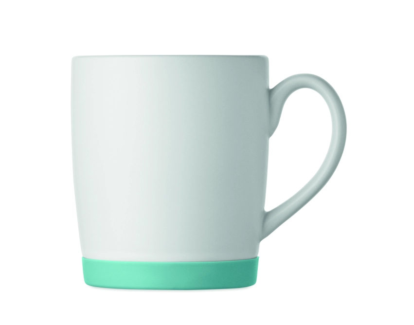 Silbase kubek ceramiczny z logo, biały-petrol