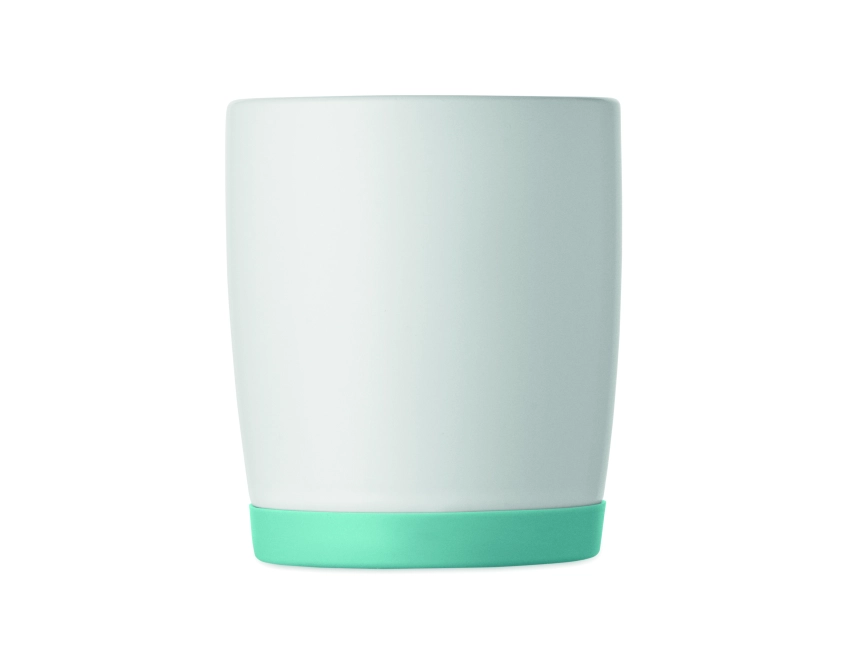 Silbase kubek ceramiczny z logo, biały-petrol