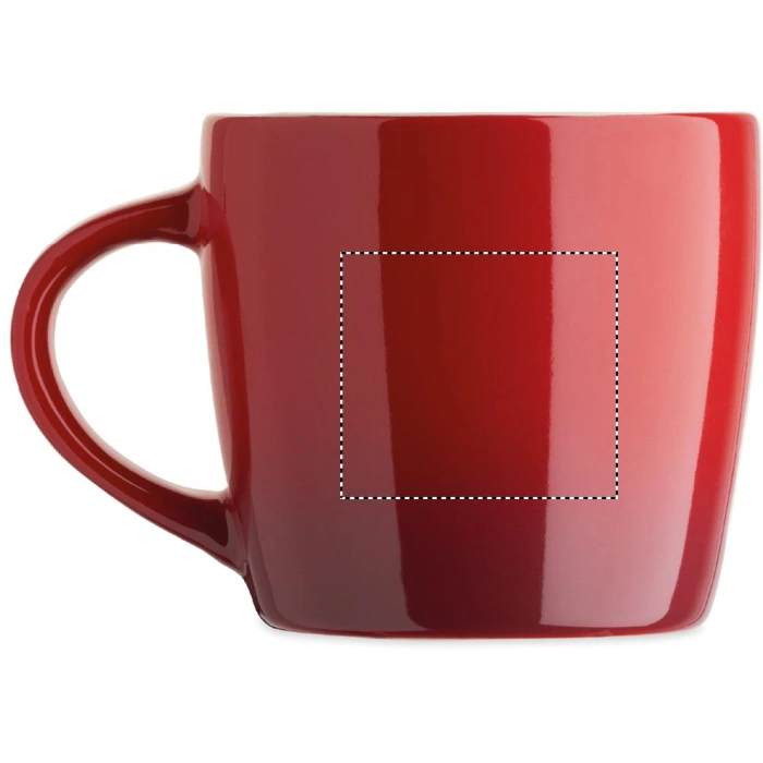 Schemat znakowania dla Tampondruk - P5 na gadżecie: Peze kubek ceramiczny z nadrukiem czerwony 300 ml