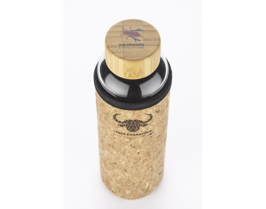 VENI butelka szklana z nadrukiem 550 ml przezroczysta