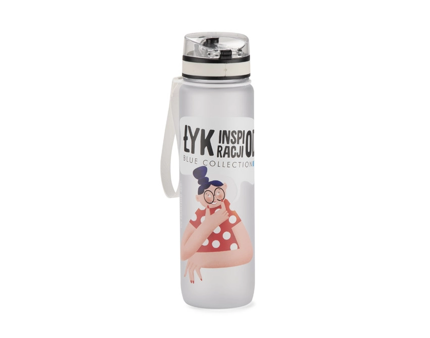 MOTIVA bidon sportowy z nadrukiem biały 1000 ml