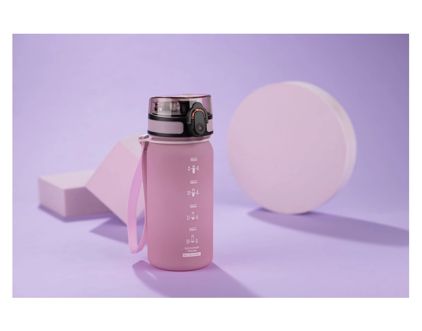 MOTIVA mini bidon sportowy 500 ml różowy z nadrukiem