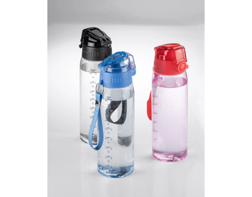 KOLTER bidon reklamowy 900 ml, niebieski z miarką