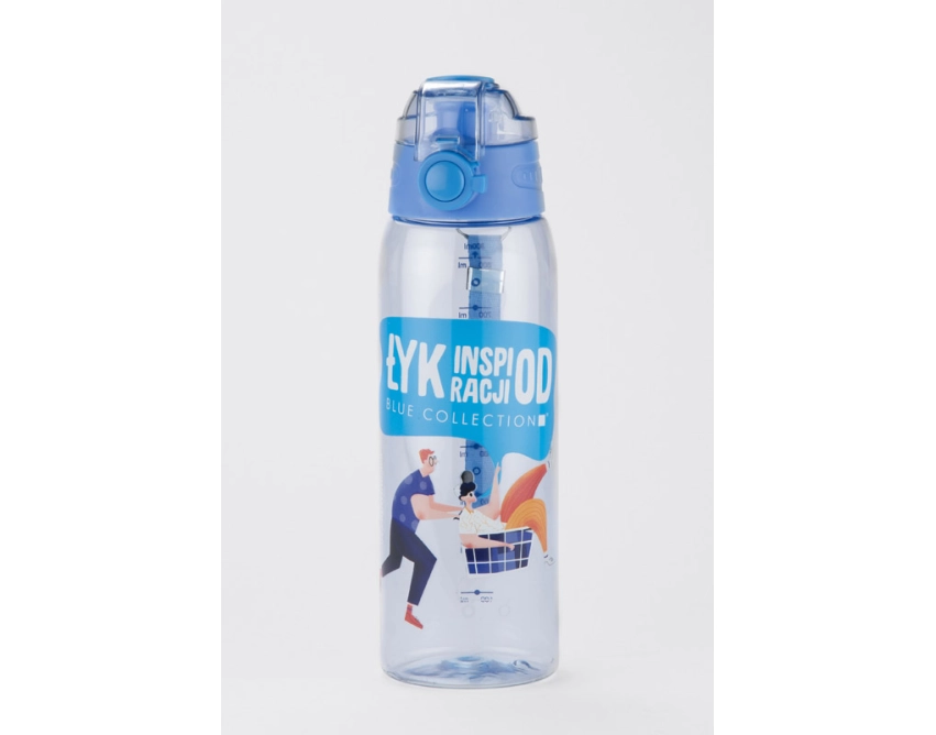 KOLTER bidon reklamowy 900 ml, niebieski z miarką
