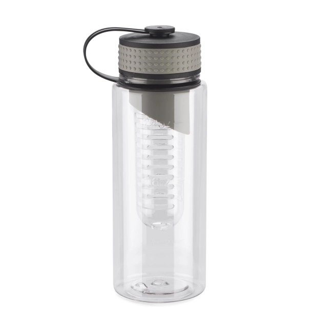 FRUGT bidon na wodę 800 ml z wkładem na owoce szary