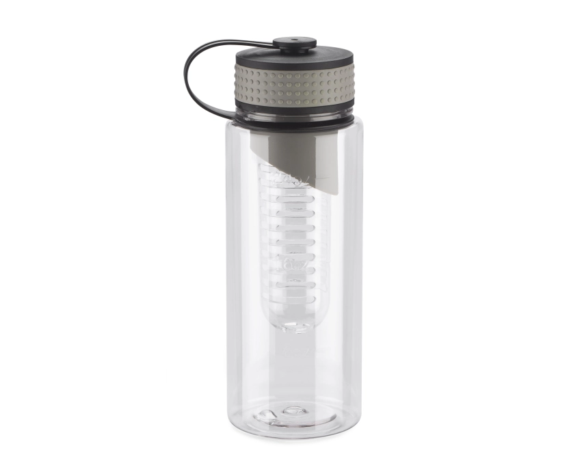 FRUGT bidon na wodę 800 ml z wkładem na owoce szary